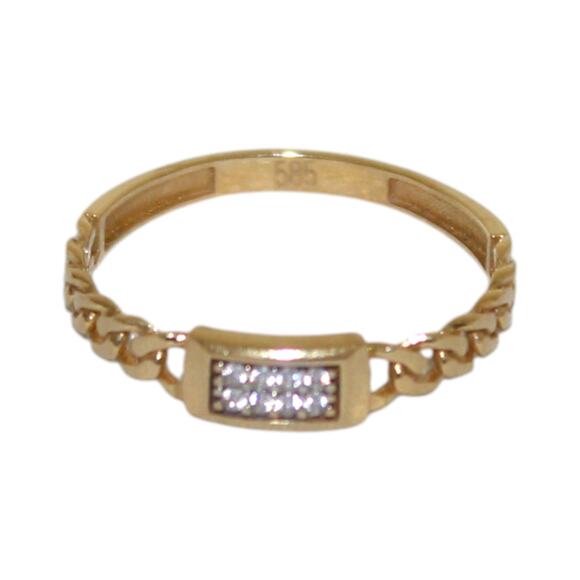 14k Solid Gold Stacking Chain Ring 1.37 Grams Size 8.5 - Picture 2 of 11